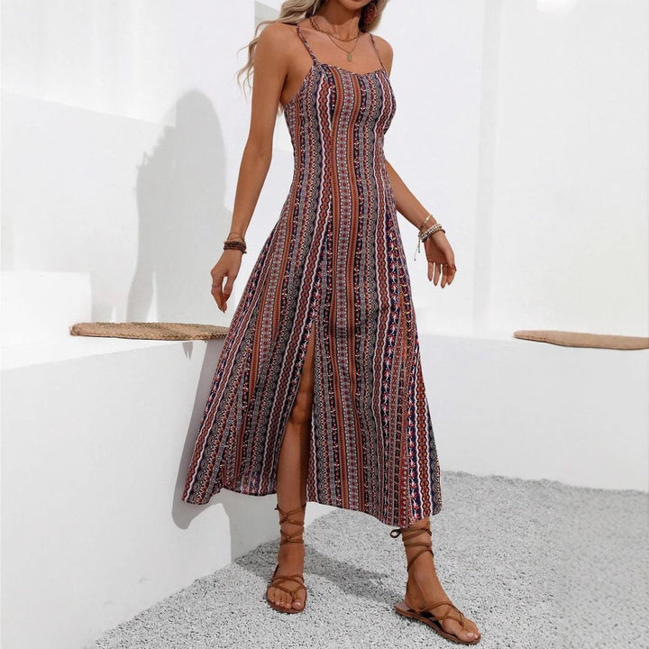Lune London Bohemian Striped Maxi Dress for Women