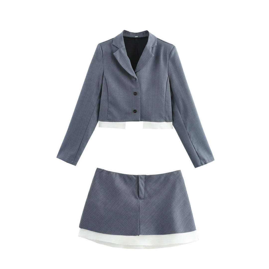 Women Crop Jacket and Skirt Set Lune London