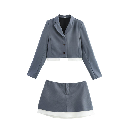 Women Crop Jacket and Skirt Set Lune London