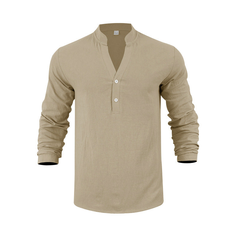 Trendy long sleeve Henley shirt for men with textured design Lune London