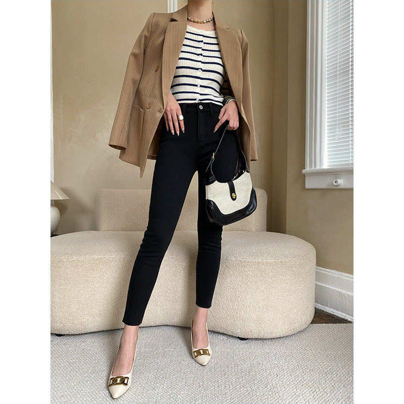 Ladies fitted jeans with high waistband Chic & Stil