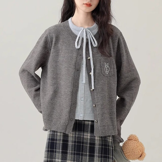 Women's knitted jacket with decorative buttons and high-quality embroidery Lune London