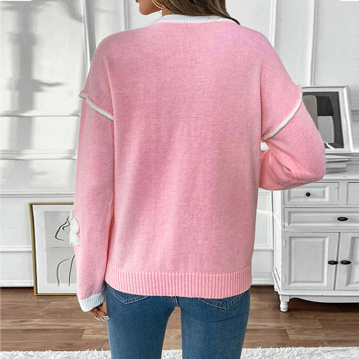 Pull femme décontracté avec des applications florales Lune London