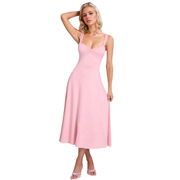 Robe maxi d'été pour femmes avec décolleté en V profond et coupe fluide Chic & Stil