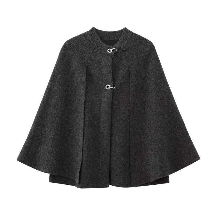 Elegant and warm women's cape with buttons Lune London