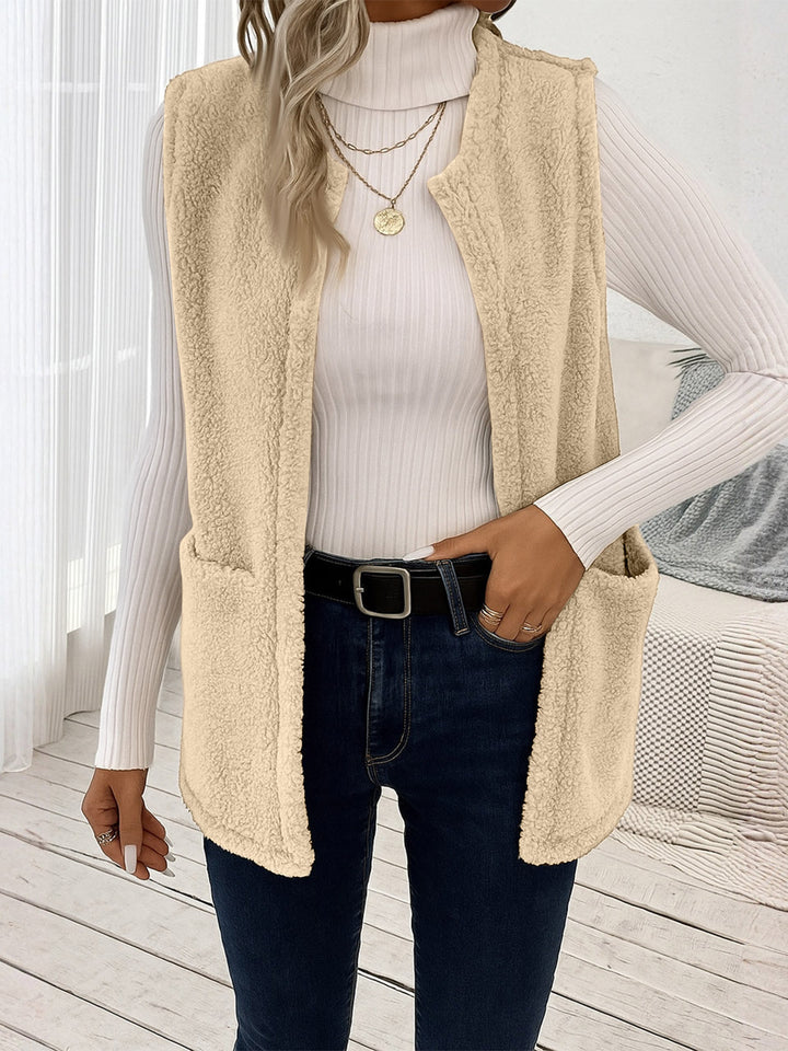 Women fluffy vest with deep pockets Lune London