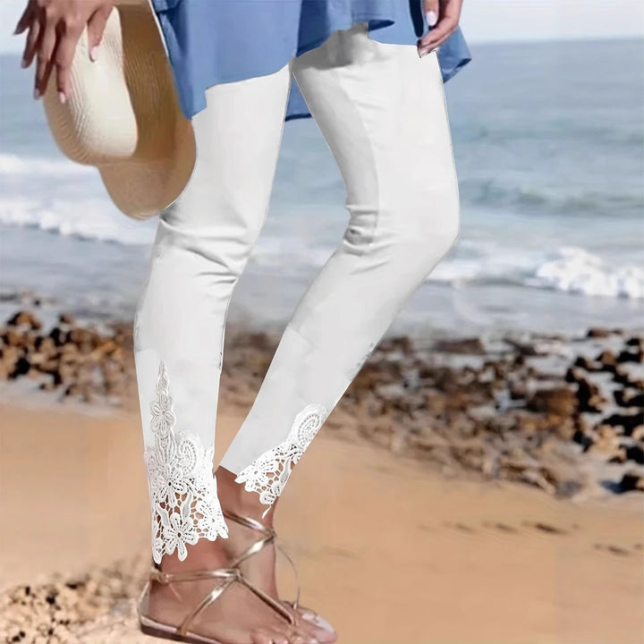 Elegant Ladies Leggings with Chic Lace Decoration and Style