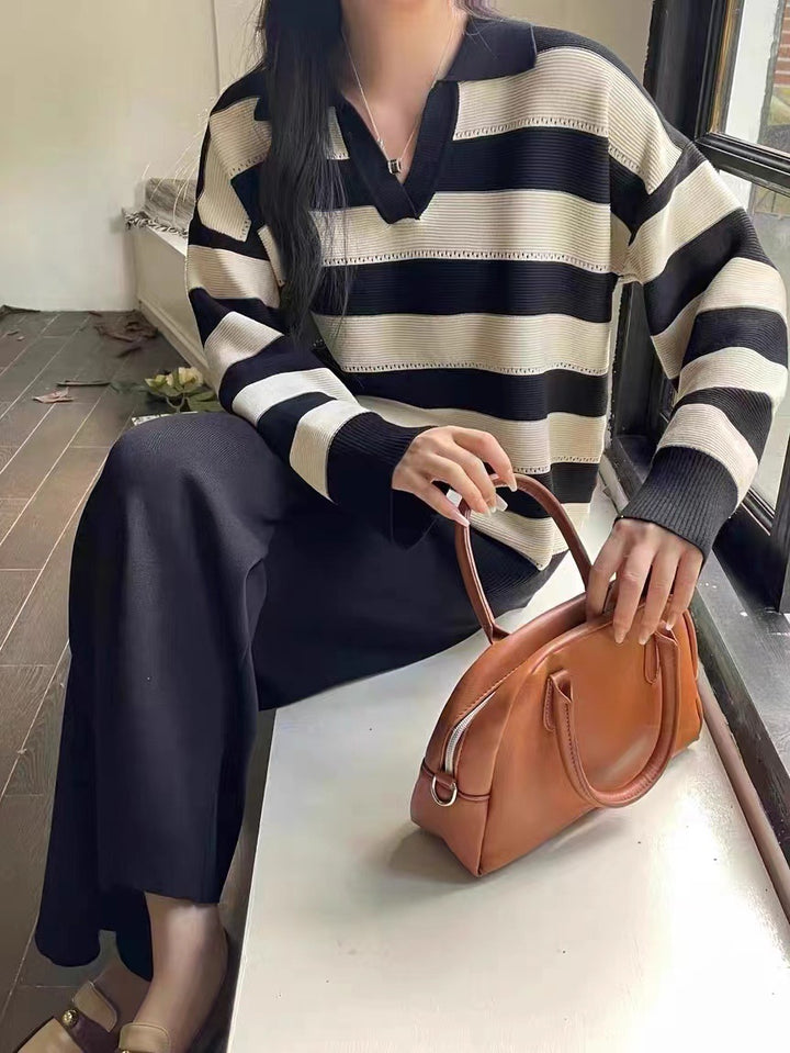 Chic and Stylish Striped Casual Set for Ladies
