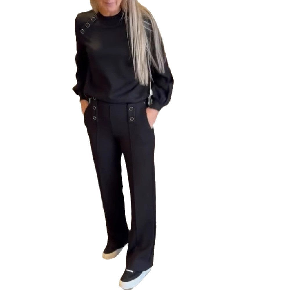 Ensemble élégant de sweatshirt pour femmes et pantalon taille haute stylé Chic & Stil