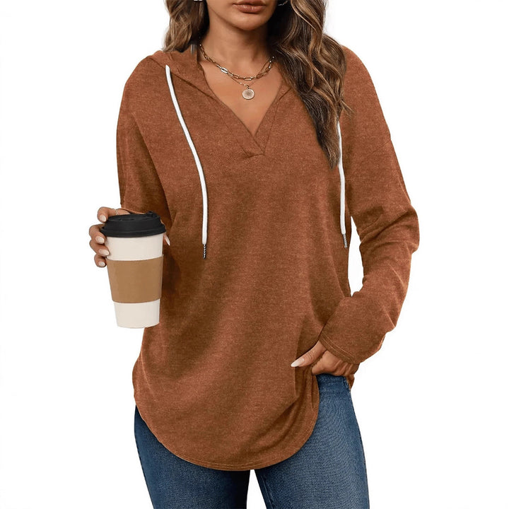 Women's casual hoodie with V-neck and long sleeves Lune London
