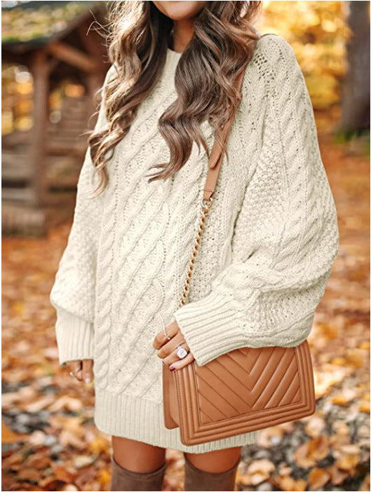 Chunky knit sweater for women with twisted design and relaxed silhouette Lune London