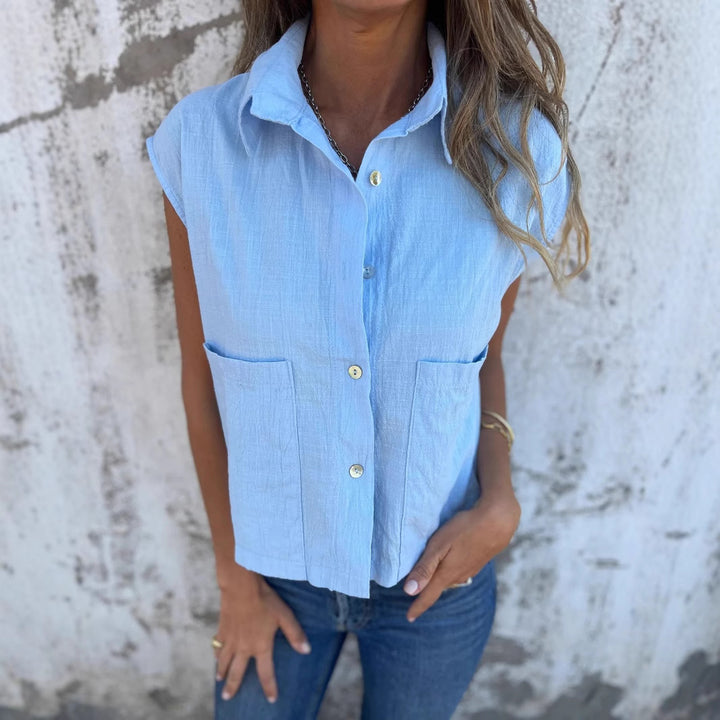 Women's blouse with a unique cut and practical pockets Lune London