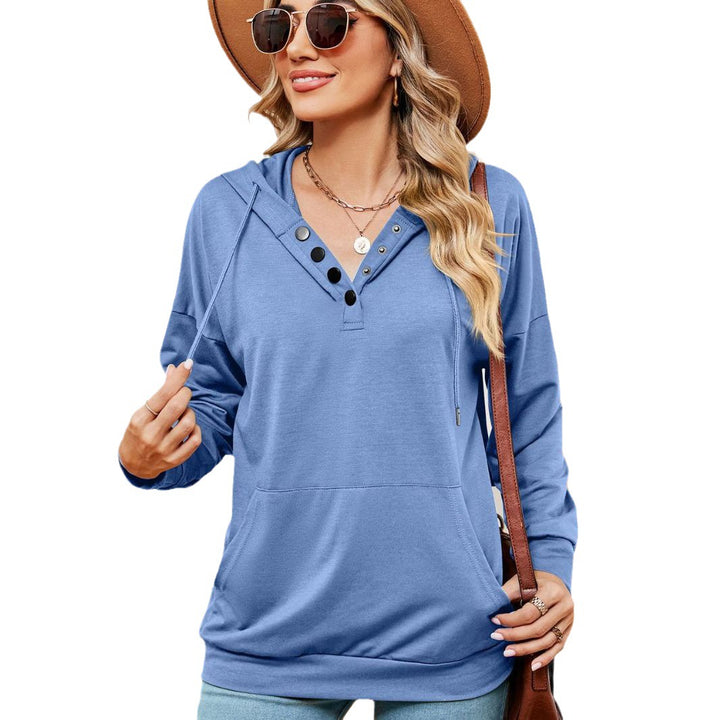 Hooded sweatshirt for women with trendy button details Lune London
