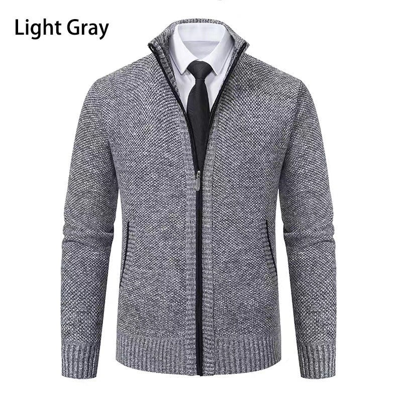 Men's knit jacket with high collar and full zip Lune London