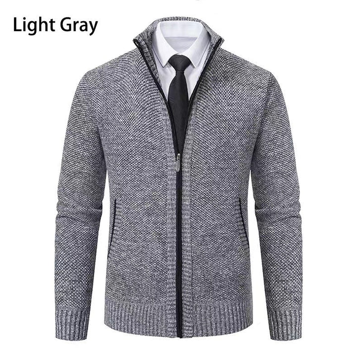 Men's knit jacket with high collar and full zip Lune London