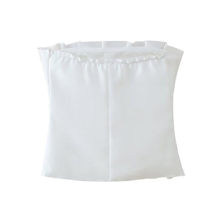 Sleeveless top for women with voluminous ruffle design Chic and Style