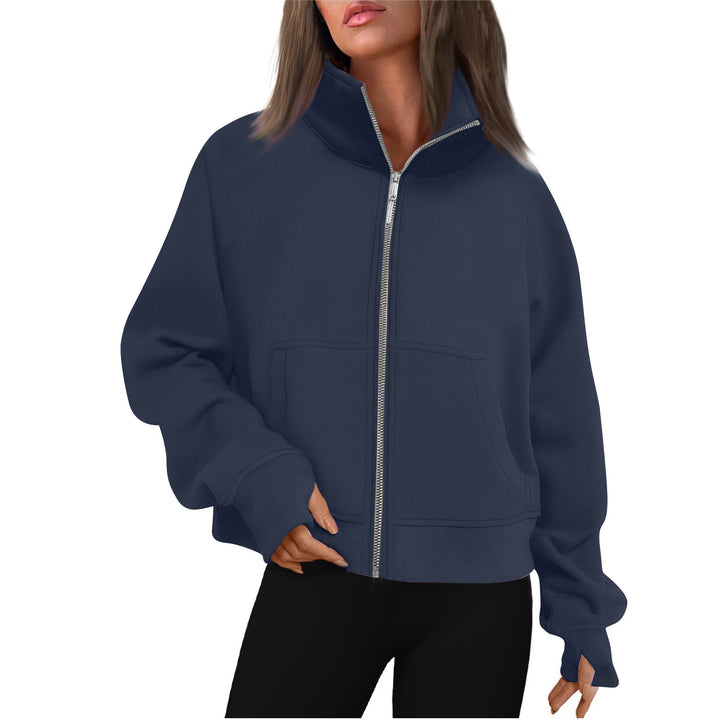 Comfortable zip sweatshirt for women with high collar Lune London
