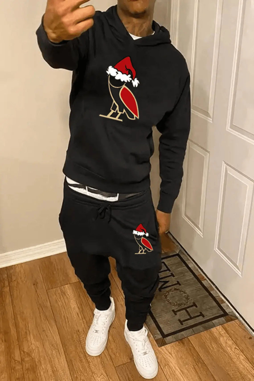 Women's hoodie and jogger pants set with festive design Lune London