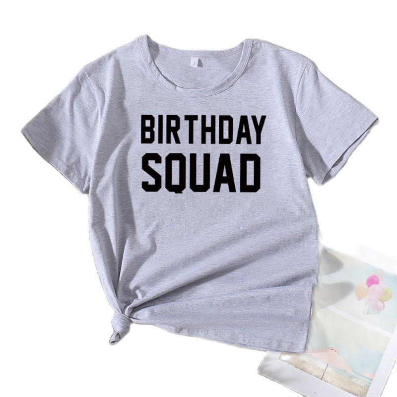 Ladies Graphic Birthday Squad T-Shirt Lune London