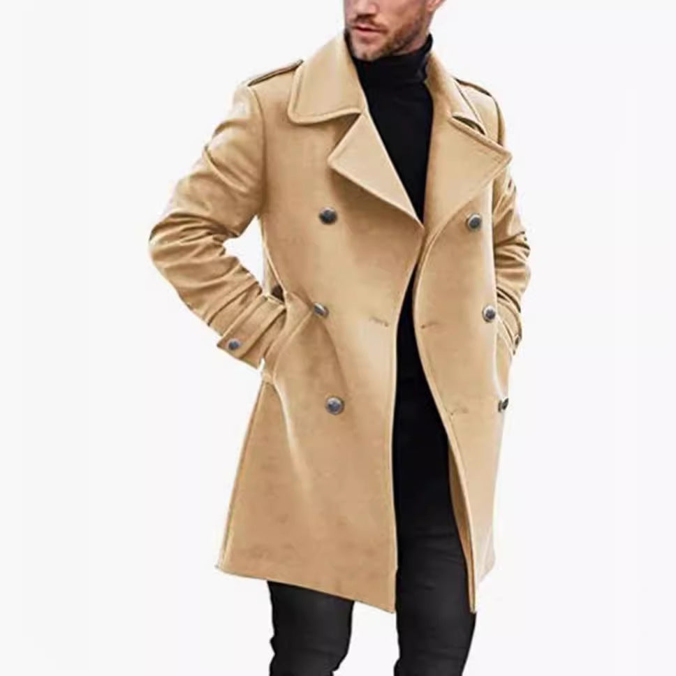 Elegant wool coat for men, double-breasted Lune London