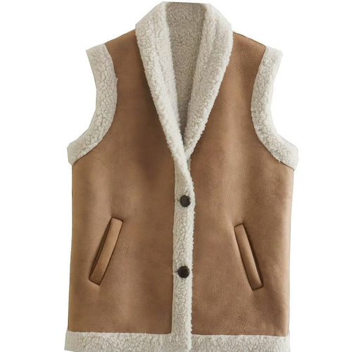 Ladies comfortable vest with chic faux fur lining Lune London