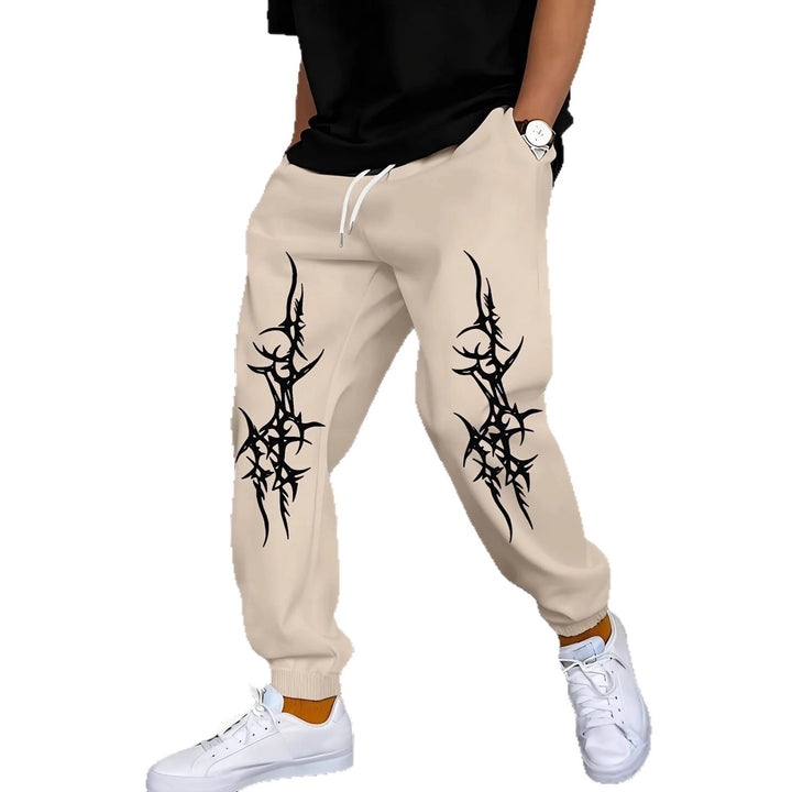Men's Relaxed Fit Jogging Pants with Eye-Catching Graphic Design Chic & Stil