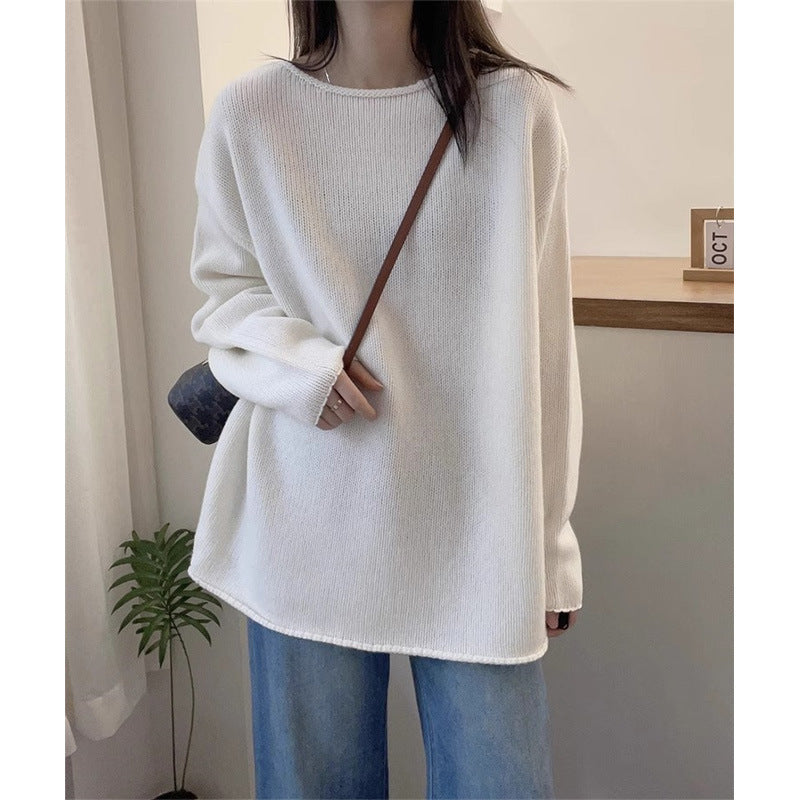 Oversized knitted sweater for women with a relaxed fit and a high collar Lune London