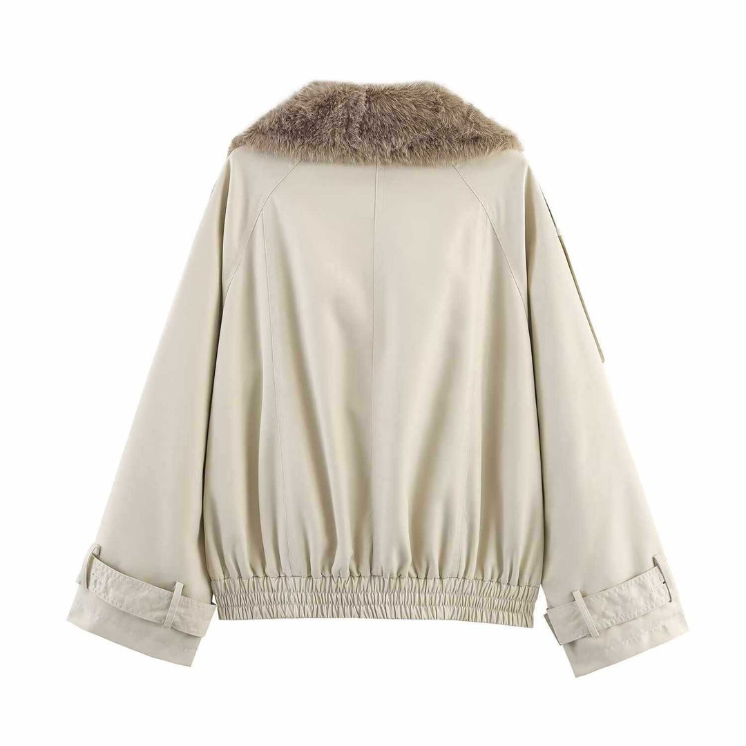 Trendy short jacket for women with fur collar Lune London