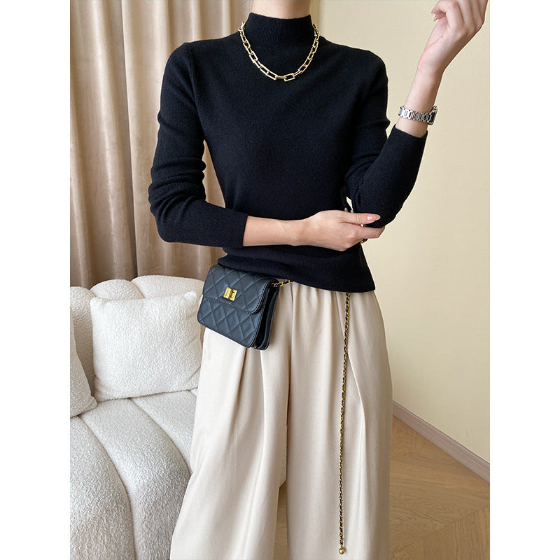 Ladies fitted turtleneck top made of fine ribbed knit Chic & Stil