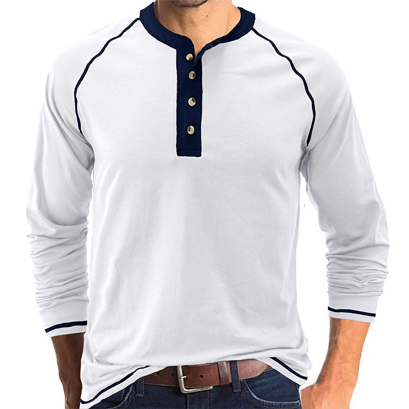 Men's long sleeve shirt with button placket and contrasting details Lune London
