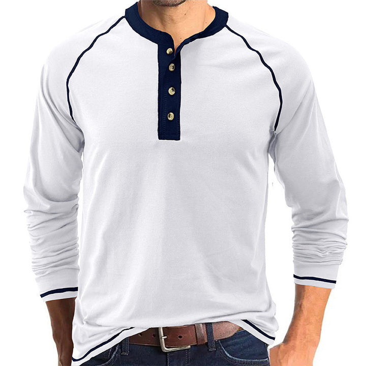 Men's long sleeve shirt with button placket and contrasting details Lune London