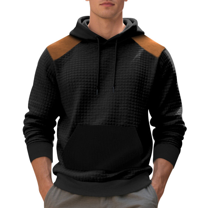 Men's Structured Fabric Hoodie with Contrast Details Lune London