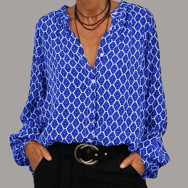 Women's Blouse with Unusual Print and Comfortable Long Sleeves Lune London