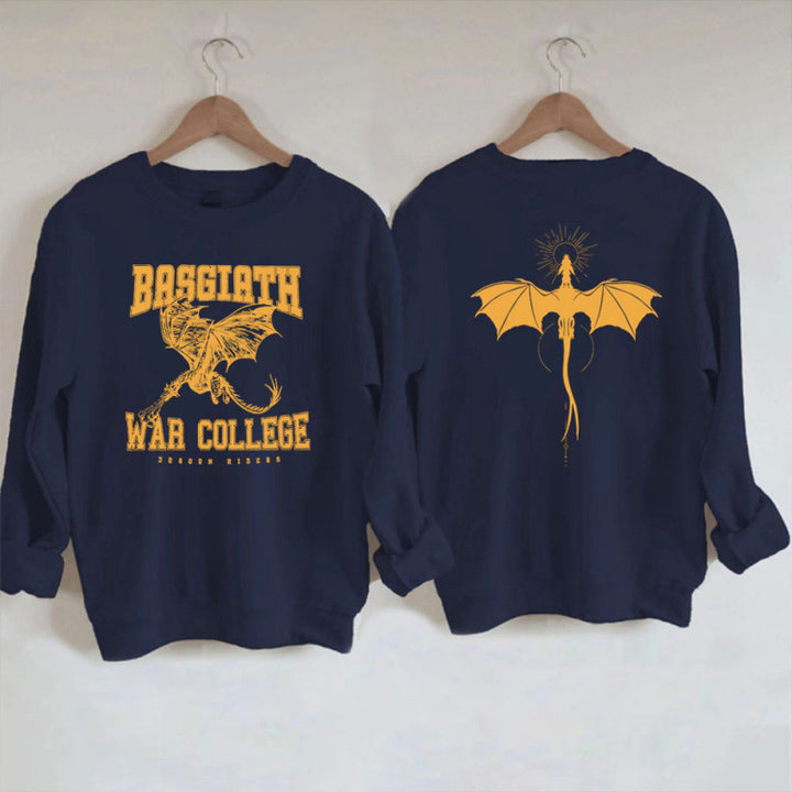 Women's sweatshirt with creative dragon motif and unique college design Lune London