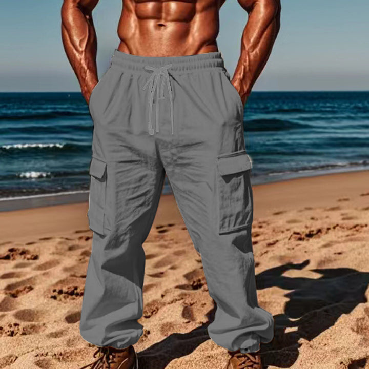 Men's cargo pants with elastic waist and practical side pockets Lune London