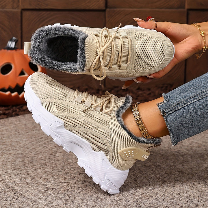 Ladies Cozy Sneakers with Fleece Lining Lune London