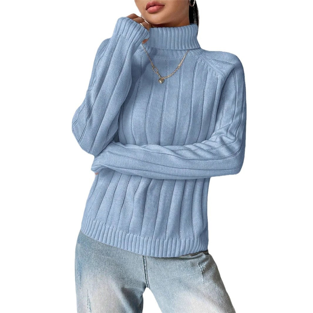 Lune London Women's Knit Sweater with High Collar