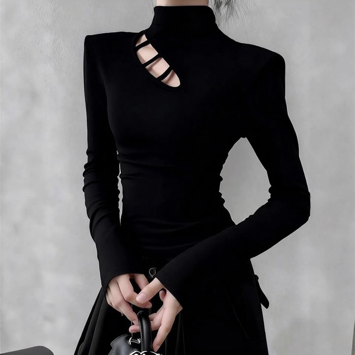 T-shirt à manches longues pour femmes avec encolure asymétrique Chic & Stil