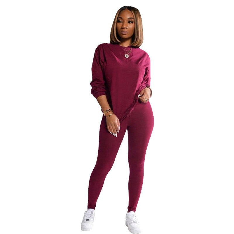 Women's Long Sleeve Pajama Set with Elastic Pants Lune London