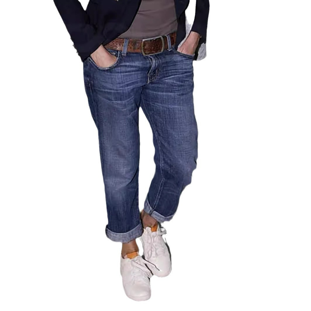 Ripped Denim Jeans Relaxed Fit Women Lune London