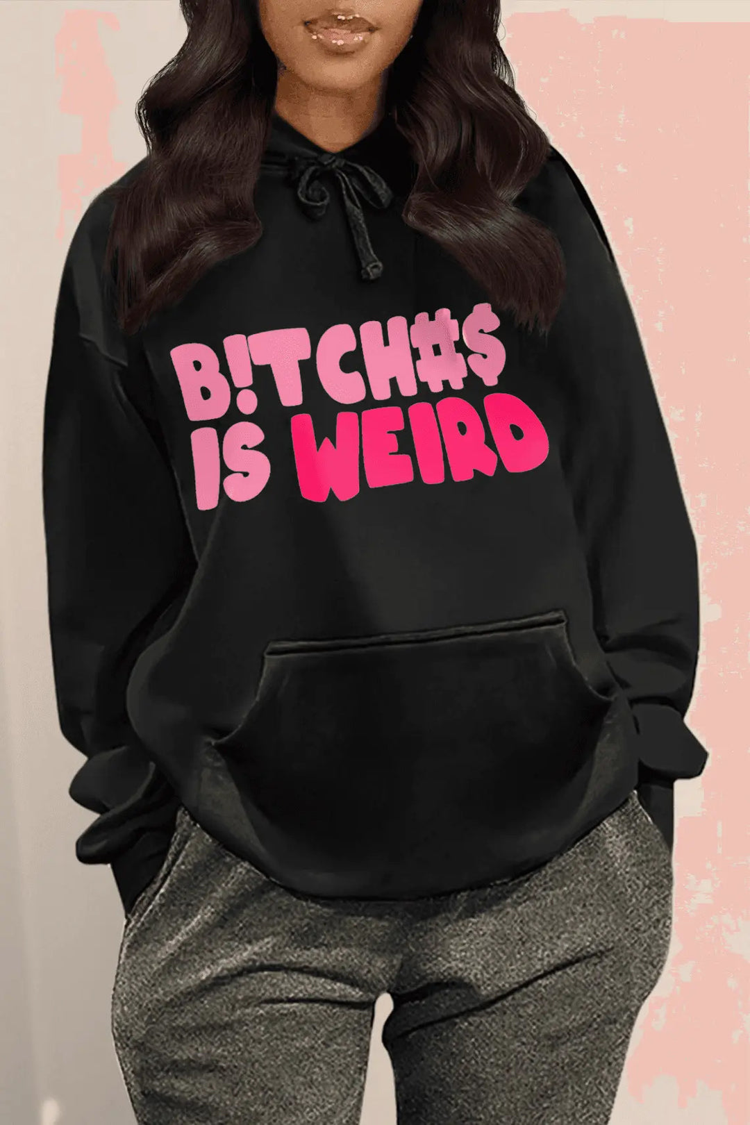 Hooded sweatshirt for women with catchy inscription Lune London