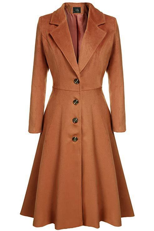 Women Elegant Wool Coat with Tailored Cut and Long Sleeves Lune London