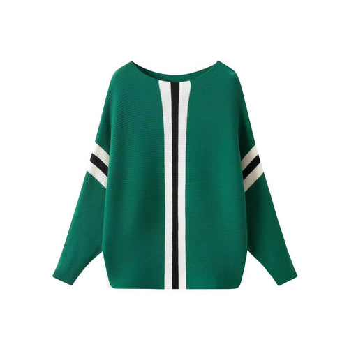Ladies thick knit sweater with modern stripes Lune London