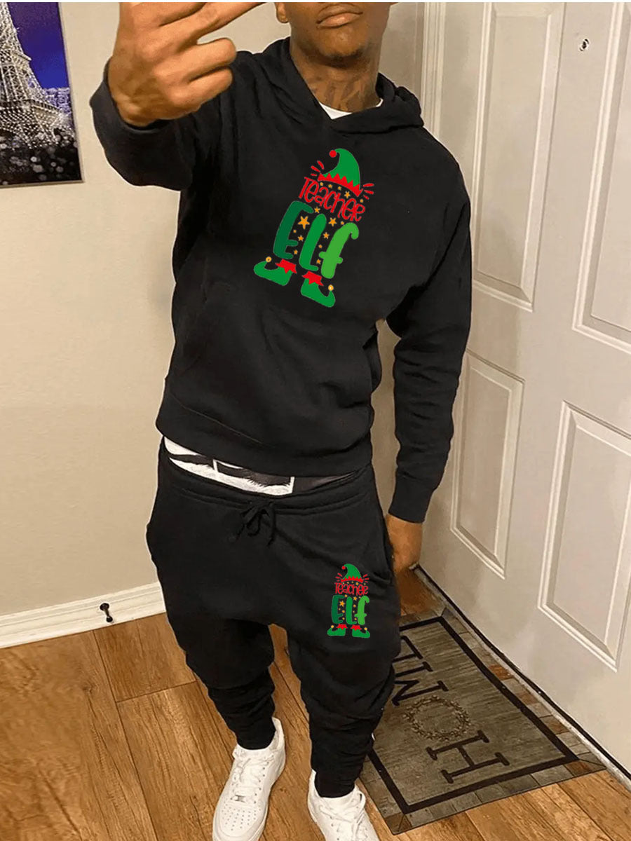 Women's hoodie and jogger pants set with festive Christmas pattern Lune London