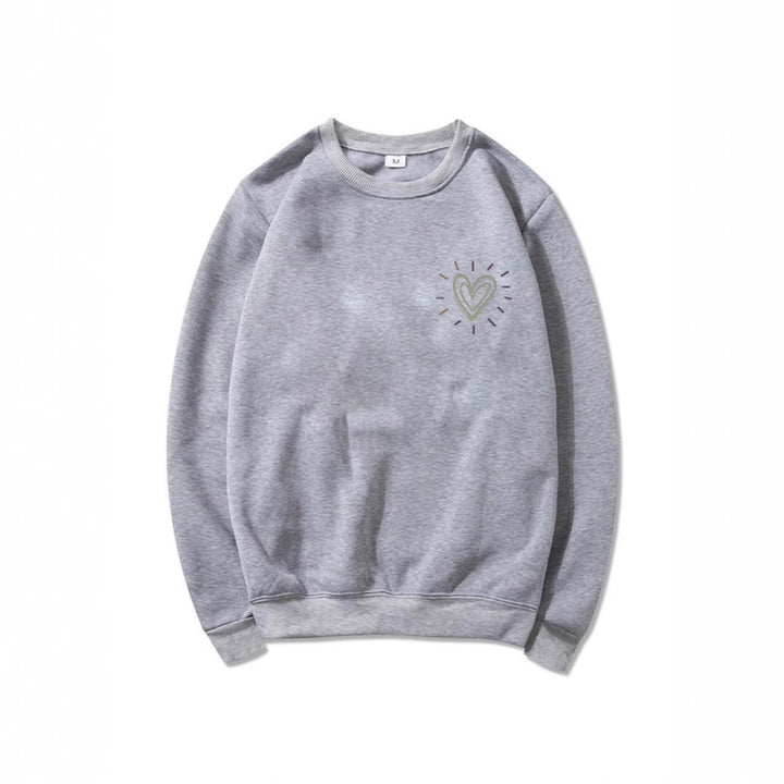 Sweatshirt surdimensionné pour femmes avec motif cœur mignon et coupe décontractée Chic & Stil