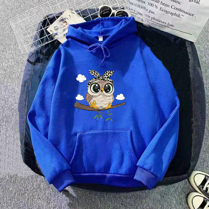 Women's hooded sweatshirt with cute owl motif Chic & Stil