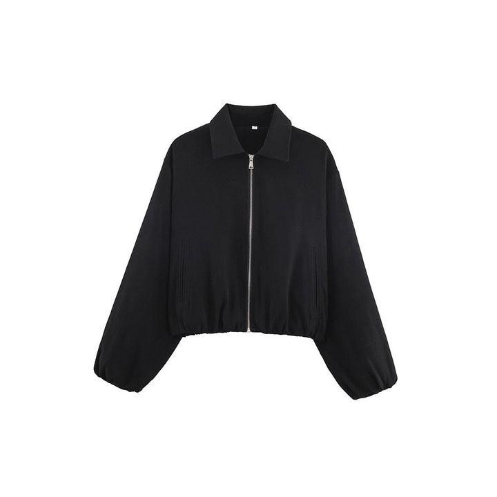 Transitional jacket for women with elastic waist and high collar Lune London