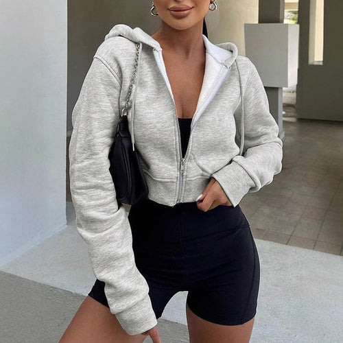 Cropped sport jacket for women with zipper Lune London