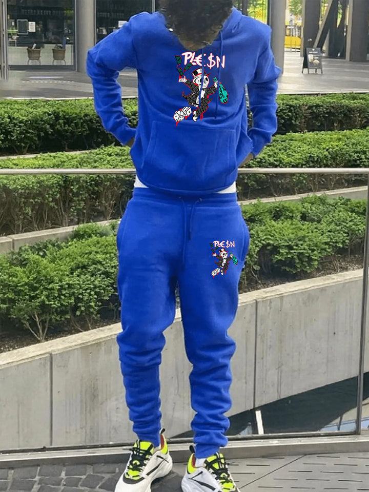 Men's jogger set with a striking graphic design and practical kangaroo pockets Lune London