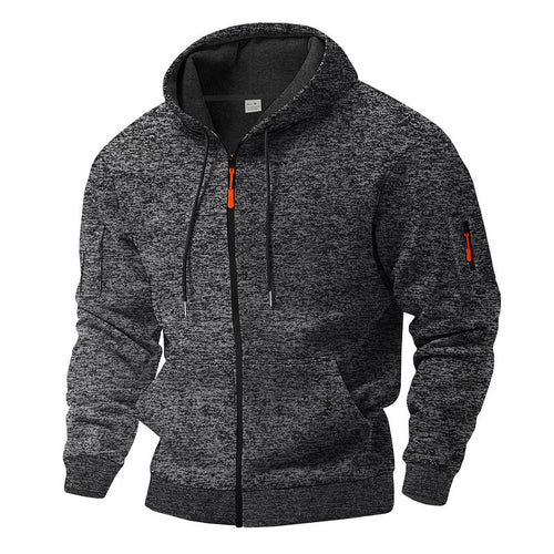 Sporty hoodie jacket for men with zip and practical pockets Lune London